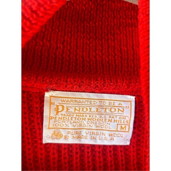 Vintage Pendleton 100% wool double breasted blazer cardigan M Red Academia - Picture 3 of 8